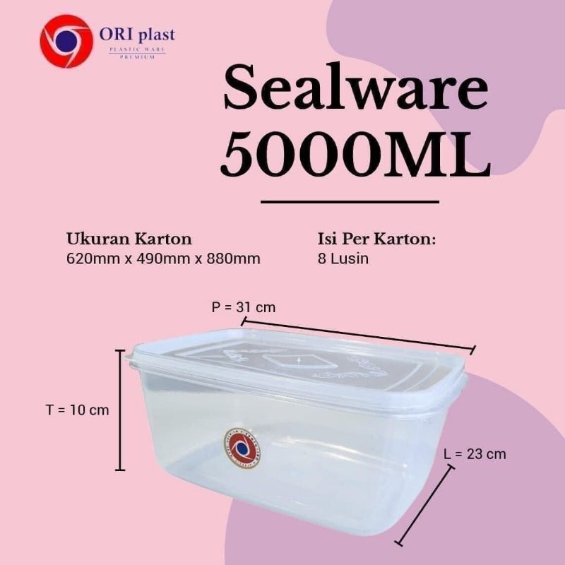 KOTAK MAKAN KOTAK DONAT BOX KUE PLASTIK 5000 ML TRANSPARAN ORI PLASTIK 5000ML