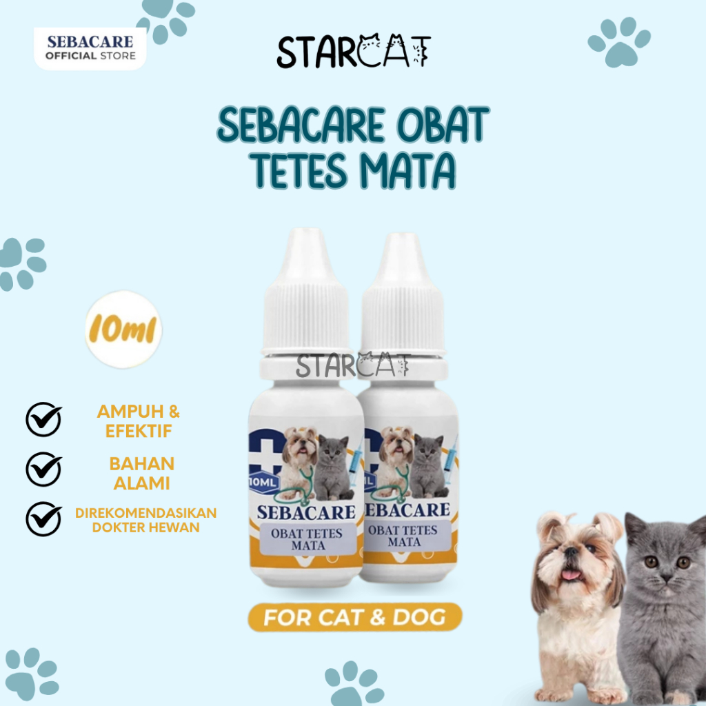 SC Sebacare TETES MATA 10ml Kucing Anjing Mata Berair Belekan Berselaput Bengkak