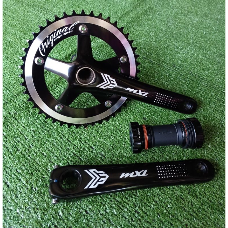 Crankset MXL Original Single Speed 44T Hollowtech2 HT2 Alloy Fixie BMX - Black