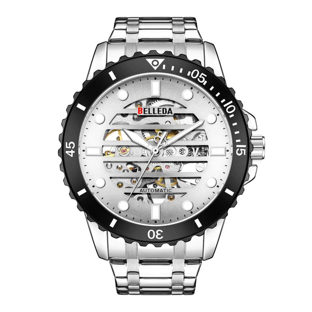 Jam Tangan Belleda 9352-1 Mekanik Otomatis Stainless Steel Original Anti Air 3atm Man Watch