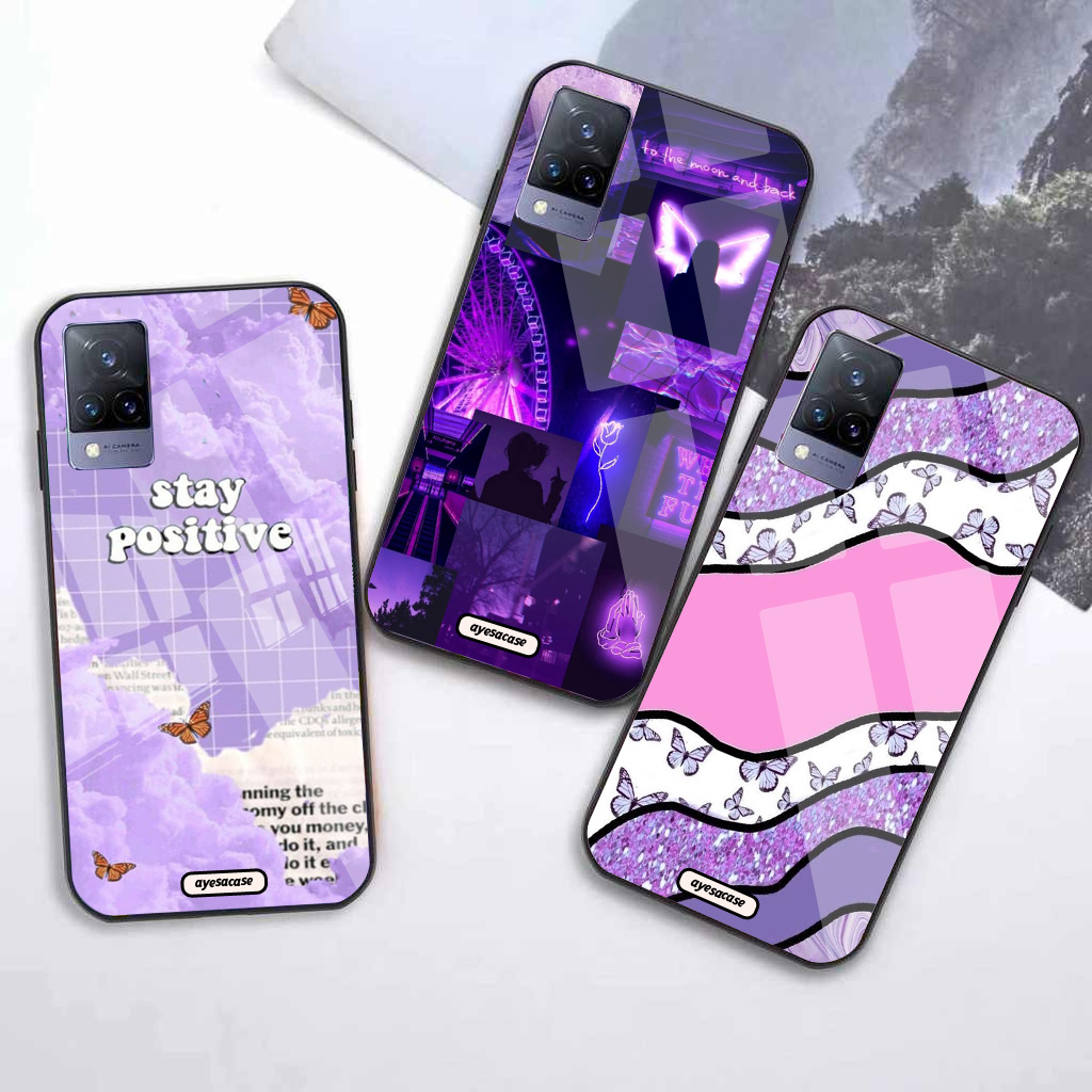 CASE GLASS CUSTOM PURPLE UNGU MARBLE QUOTES AESTHETIC Case Oppo Case Xiaomi Case Iphone Case Samsung