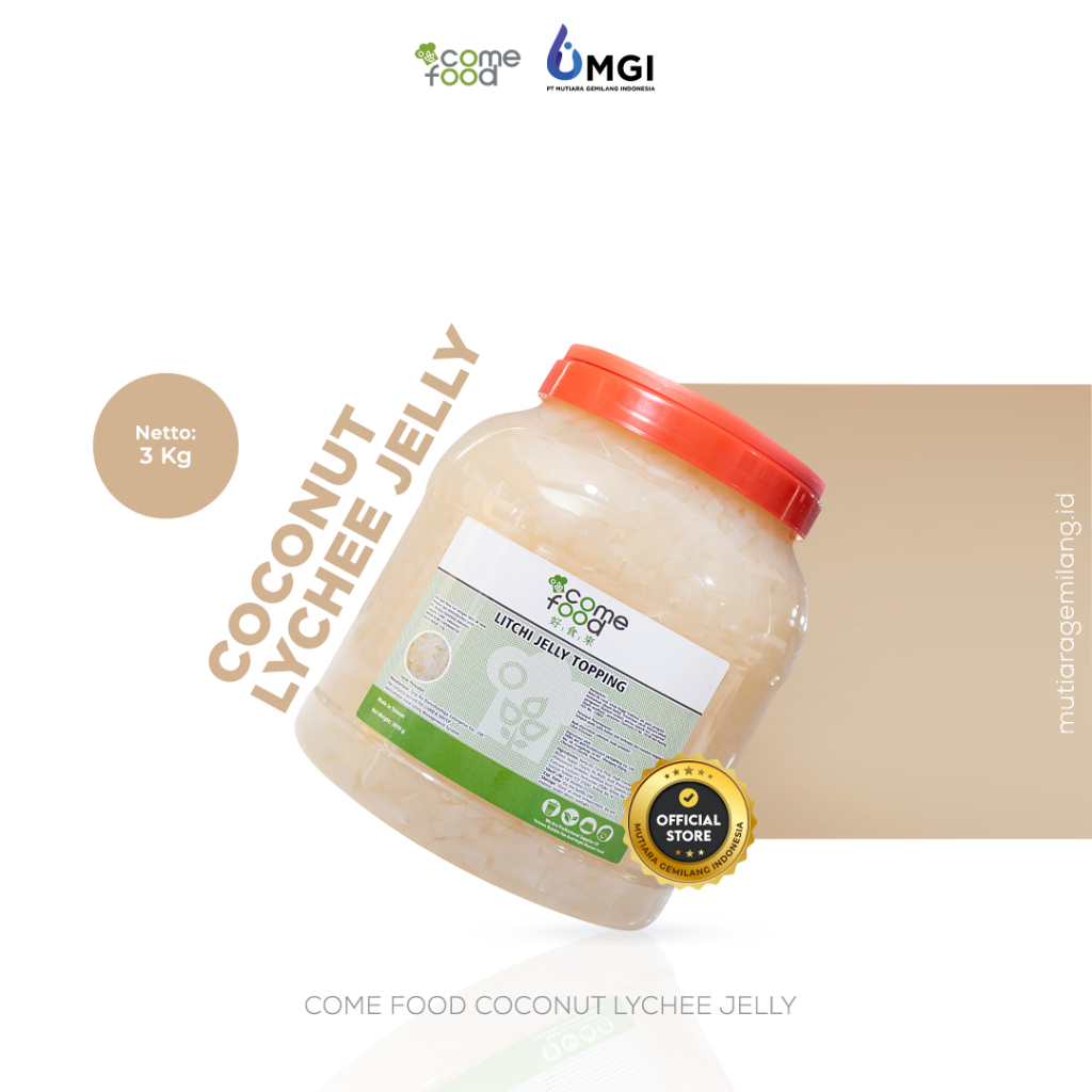 

Mutiaragemilang.id Comefood Toping Minuman Coconut Jelly LYCHEE Premium Import 4kg