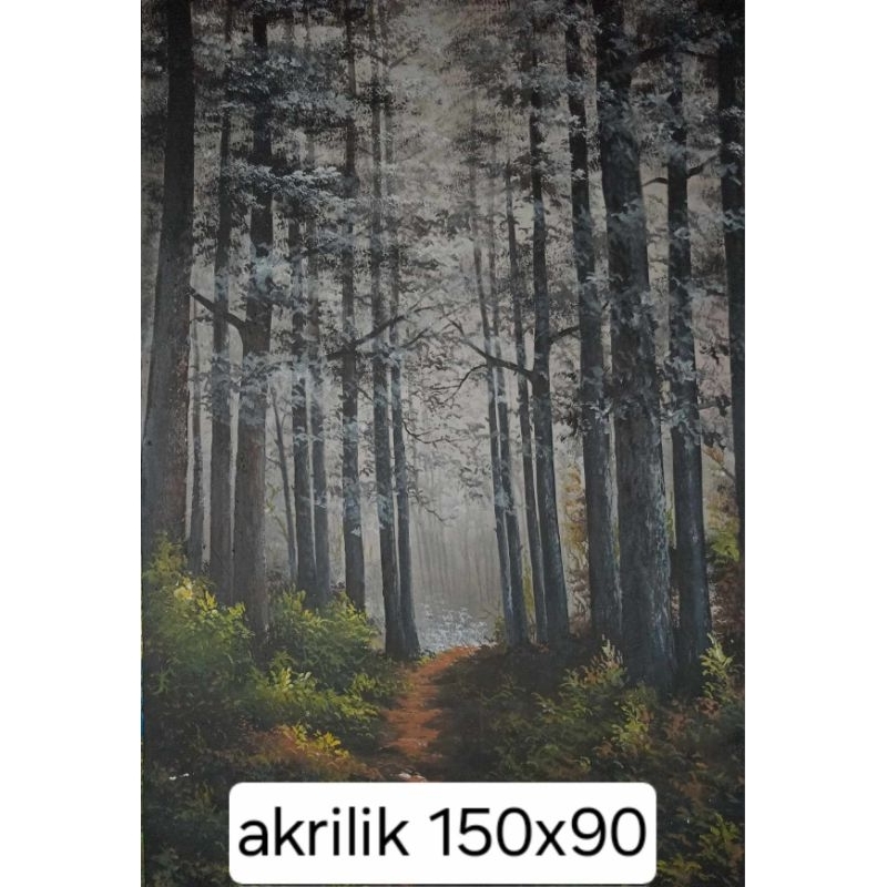 Lukisan Kanvas Landscape Pemandangan Hutan