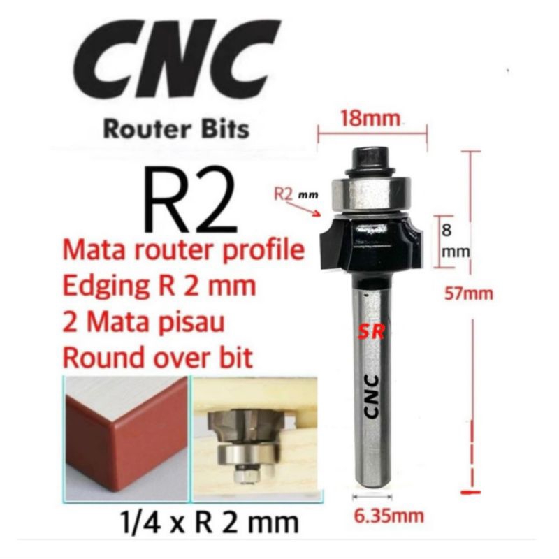 Mata Router/ Router Bits/ Profil Edging 2 mm CNC