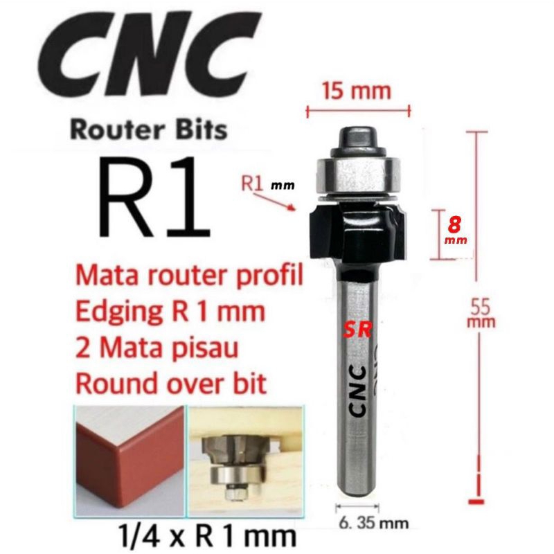 Mata Profil/ Router Bits Edging 1 mm CNC