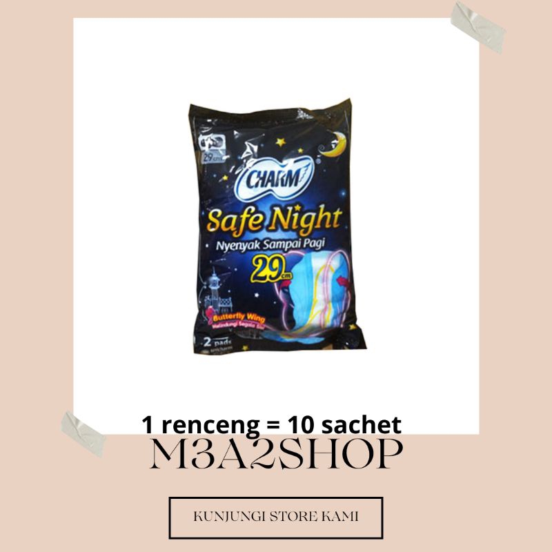 CHARM SAFE NIGHT UKURAN 29 CM RENTENG ISI 10 SACHET
