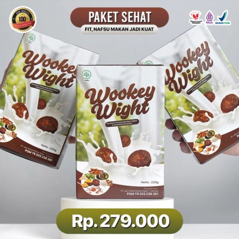 

Original Wookey weight 3 Box - susu penambah berat badan alami rasa original