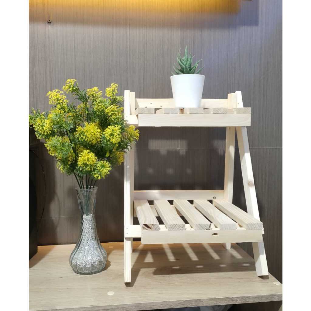 Rak Bumbu Kayu Lipat Rak Kayu Lipat Rak Pot Bunga Rak Dapur Tempat Penyimpanan Serbaguna