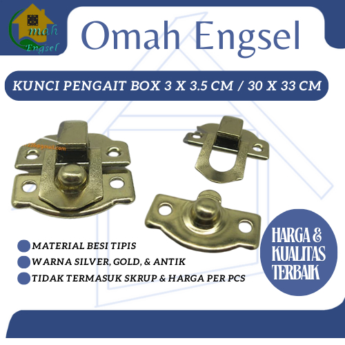 Omah Engsel - Kunci pengait box / kunci kotak souvenir / gembok box/ key 3 x 3.5 cm