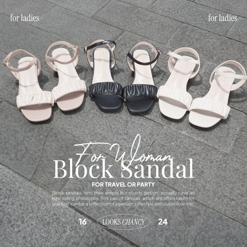 chic fortune sendal tumit tahu impor fashion wanita bss248