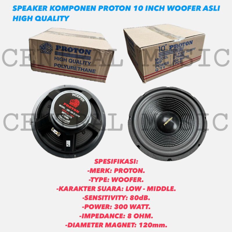 SPEAKER KOMPONEN PROTON 10 INCH WOOFER ASLI HIGH QUALITY