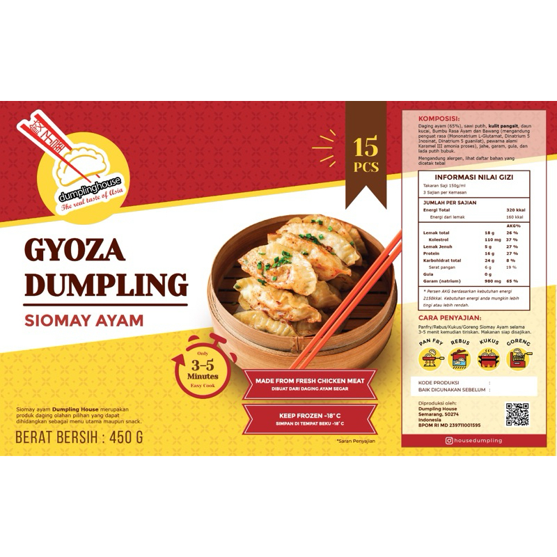 

DUMPLING HOUSE Gyoza / Dumpling / Kuotie Ayam 15 pcs