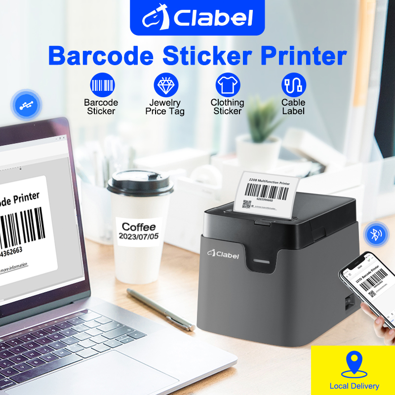 

CLABEL 221D Barcode Printer Wireless Bluetooth Thermal Label Printer Label/Receipt Dual Use