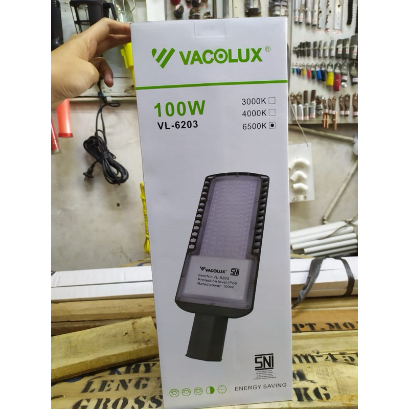 PJU LED Vacolux VL6203 Putih 100 Watt Kap Lampu Jalan