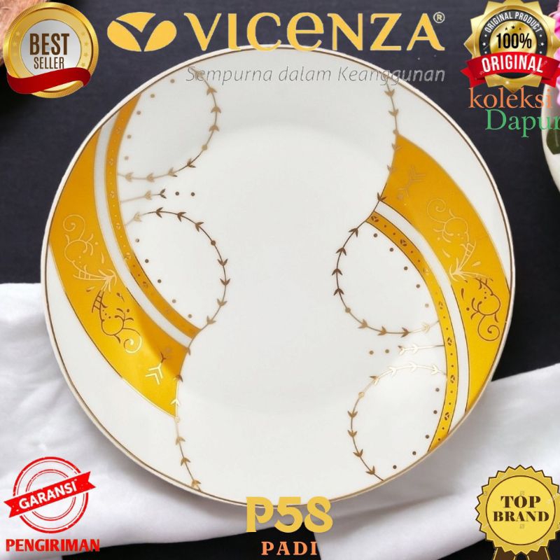 Piring camilan VICENZA paket 6 pcs piring porselin (keramik berkualitas tinggi), higienis, aman untu