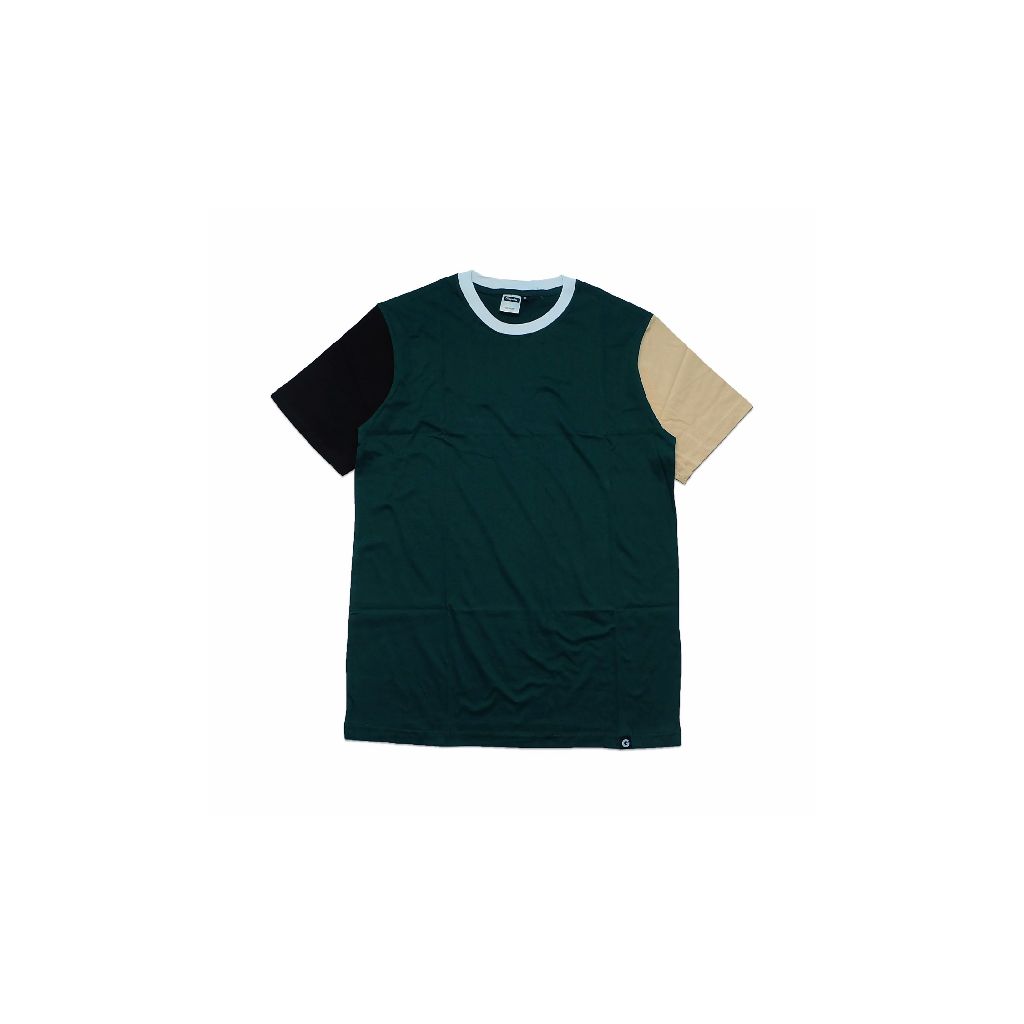Gilapolos Kaos Katun Combed Combine BUCK Hijau Botol Hitam Beige