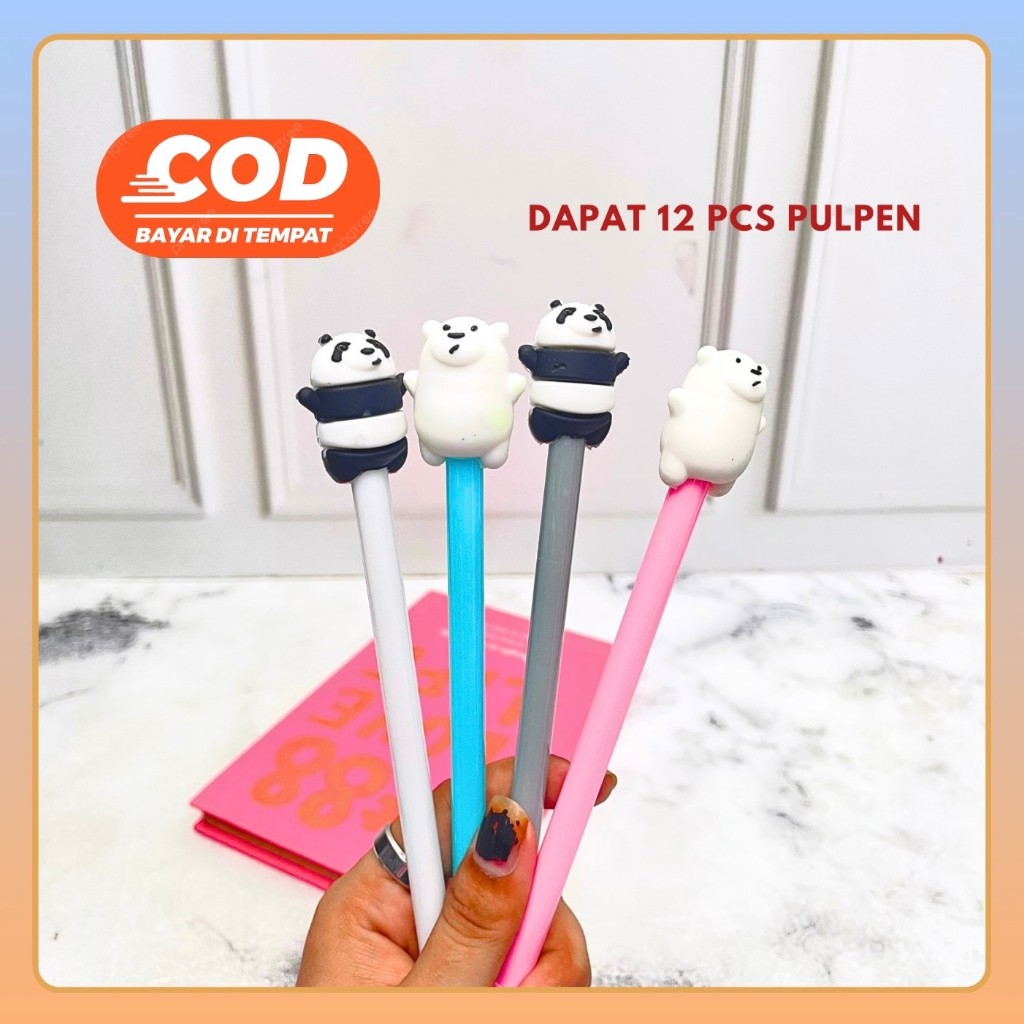 

SELUSIN (12 PCS) PULPEN GEL WE BARE BEAR WBB PANDA PAN ICE BEAR GRIZZLY PEN PENA BOLPEN BOLPOIN LUCU ANAK ALAT TULIS KANTOR SEKOLAH MURAH TERMURAH COD