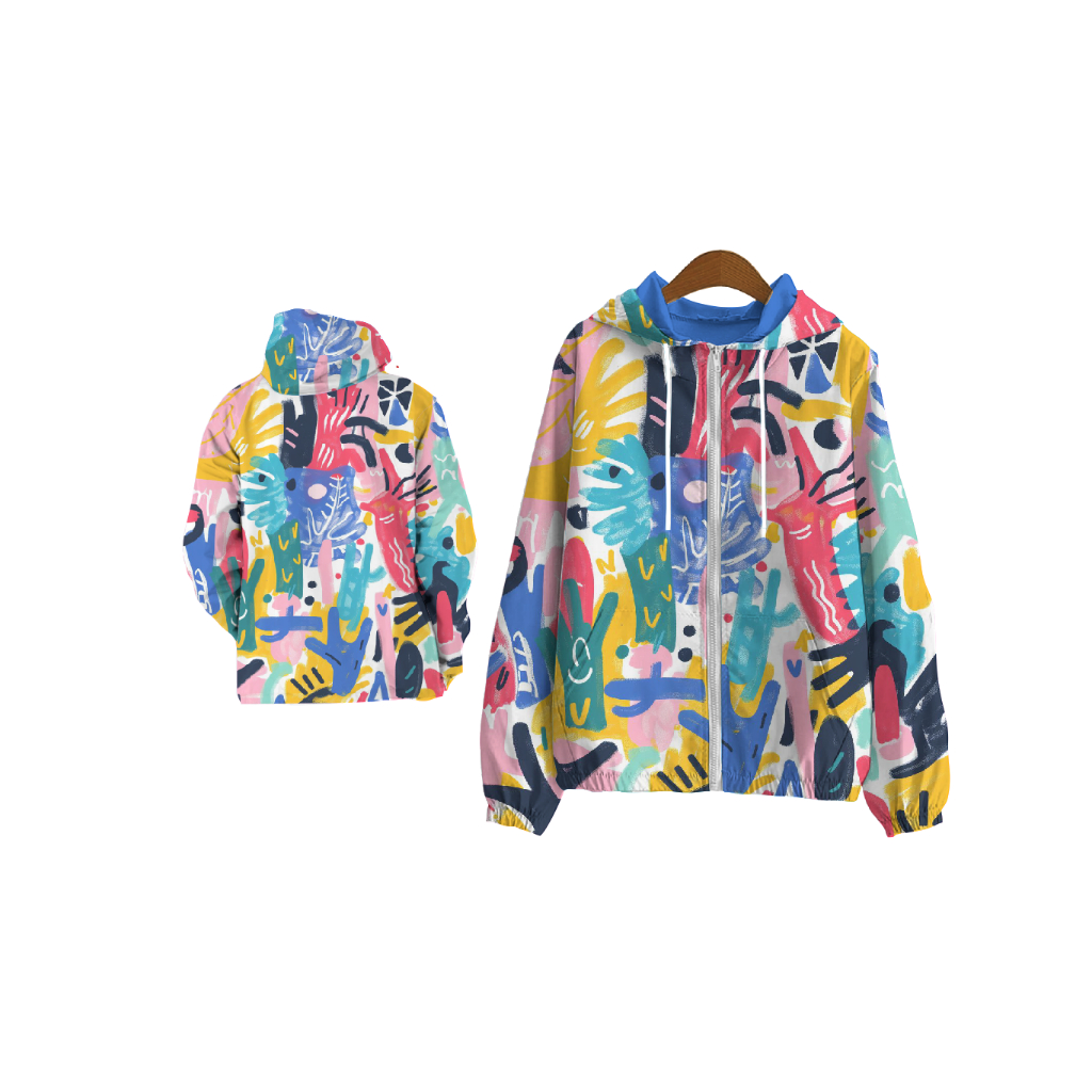 Jaket Parasut Wanita Printing Jumbo / jaket parasut Big Size / jaket parasut over size pria dan wani
