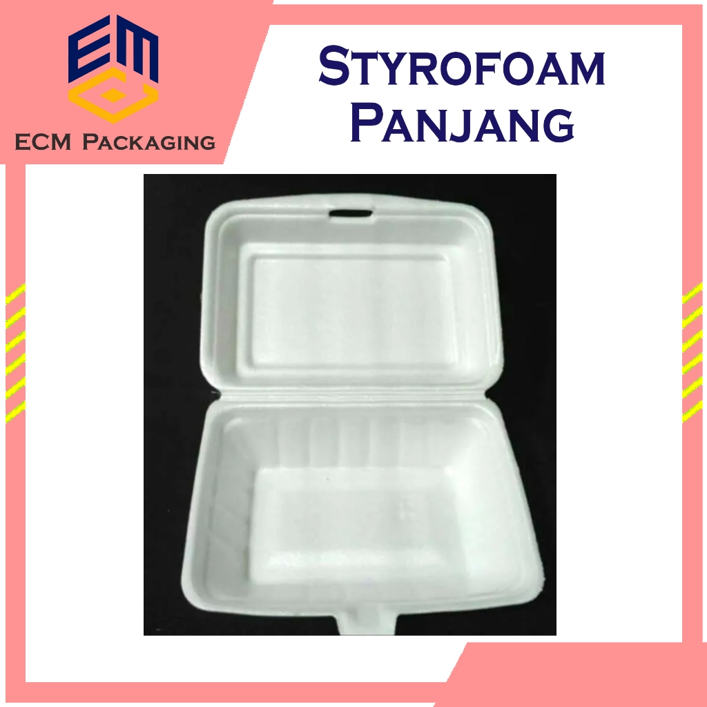 Sterefoam  Makanan Bubur ayam 10pcs | Styrofoam Bakmi 10 pcs | Foam Panjang F2 | Sterfoam Kotak Panj