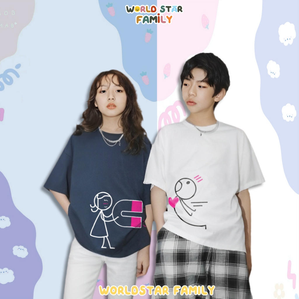 WSF Kaos Couple Keluarga MAGNET COUPLE  Kaos Couple Keluarga Lucu Kaos Pasangan Kaos Keluarga Baju K
