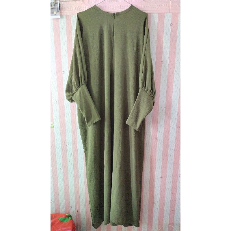 1set abaya crinkle army LD allsize PB 135