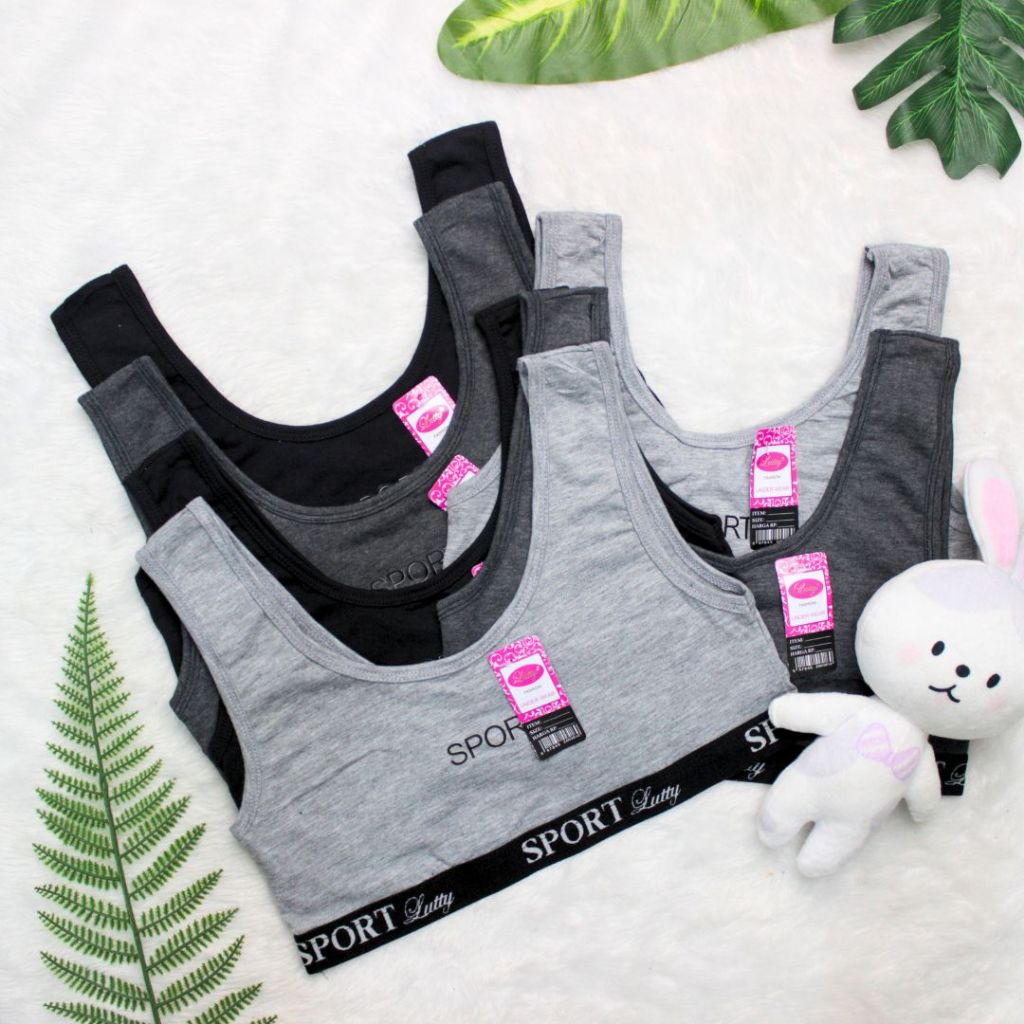 (6 PCS) MINISET ANAK PEREMPUAN LUTTY SPORT BRA TANPA BUSA