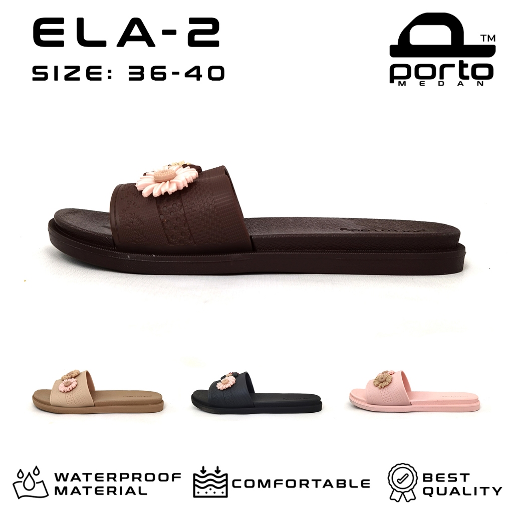 Porto Lady ELA2 Sandal Selop Wanita Rumah Casual Korea Lucu