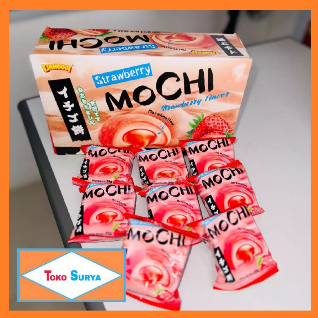 

Lianggui Strawberrry Mochi Marshmallow Rasa Stroberi 24 Pcs x 25 Gr