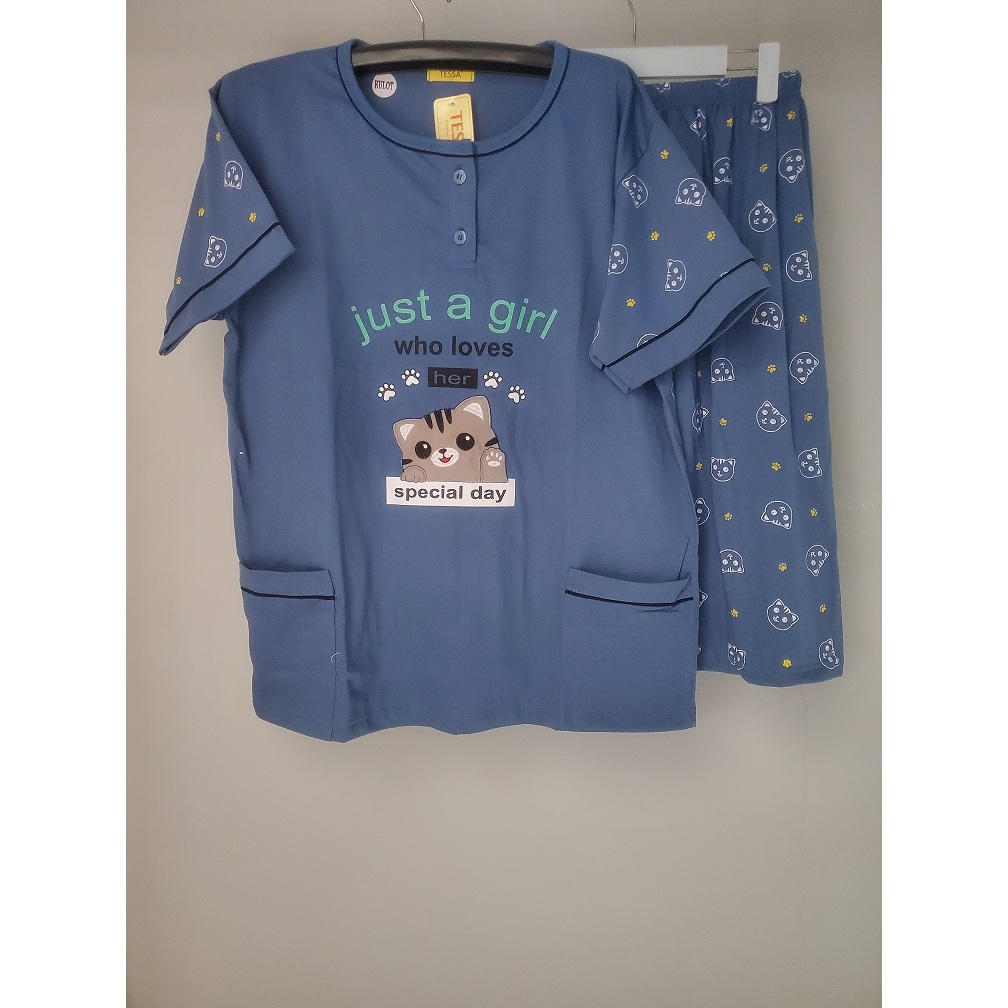 nk [Best Seller] Baju Tidur 3/4 Jumbo ( KULOT ) Tessa/ Babydoll Tessa 3/4 Jumbo/ Setelan Kulot Jumbo