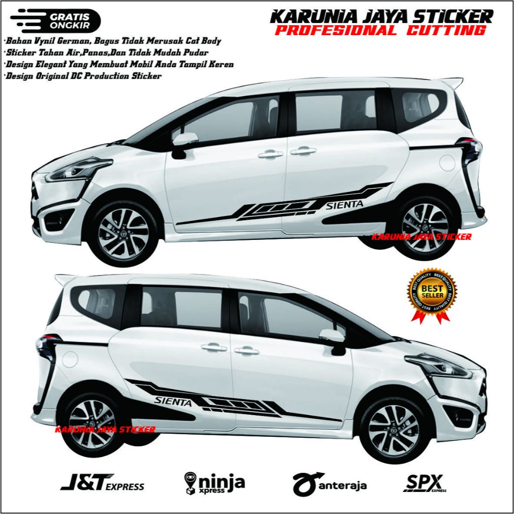 cutting stiker mobil sienta sticker stiker mobil toyota sienta