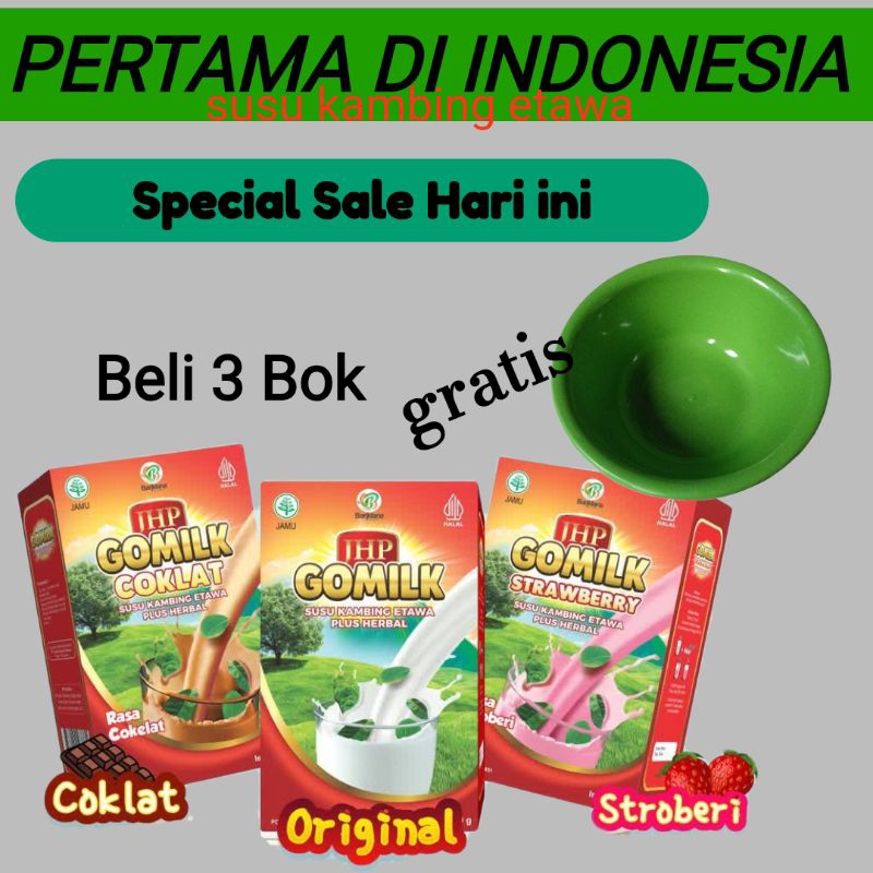 

SUSU KAMBING ETAWA GOMILK PLUS HERBAL [ BELI 3 GRATIS MANGKOK ]