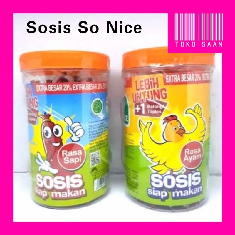 

SOSIS SO NICE AYAM DAN SAPI 1 TOPLES ISI 24 PCS