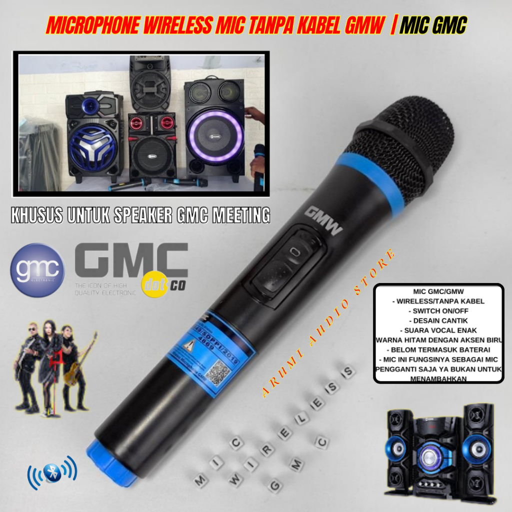 MURAH Mic Wireless GMC Seri GMW Khusus untuk Speaker GMC Microphone Professional Karaoke Untuk Semua