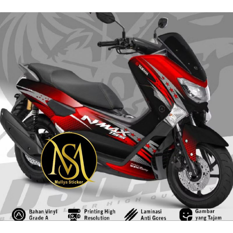 decal nmax old full body grafis merah glossy