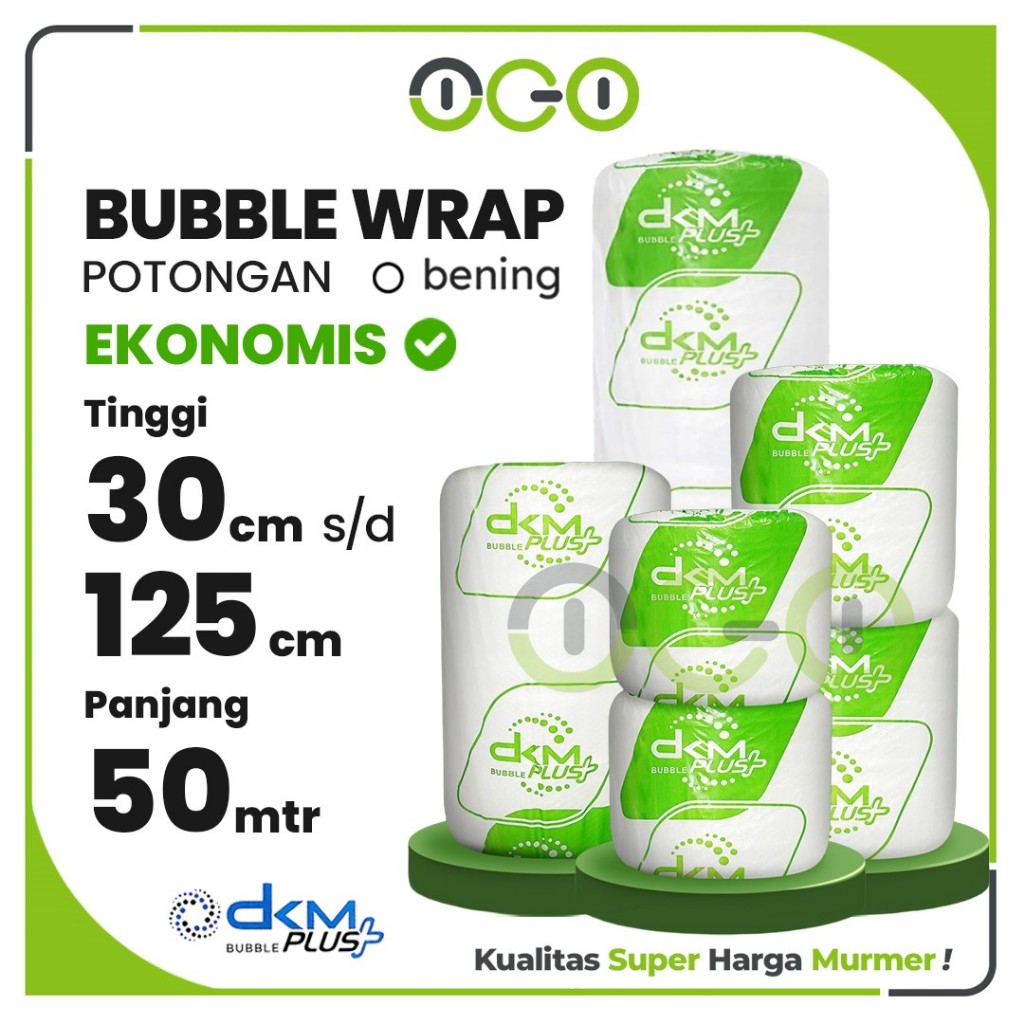 

Plastik Online Bubble Wrap MEREK DKM ROLL BENING EKONOMIS - 30cm 40cm 50cm 60cm 75cm 80cm x 50meter