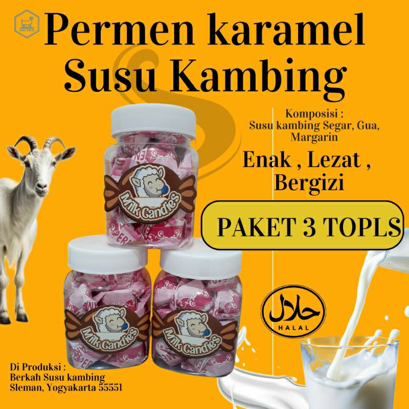 

Karamel Susu Kambing. Permen susu, Termurah dari Produsen langsung isi 30 biji