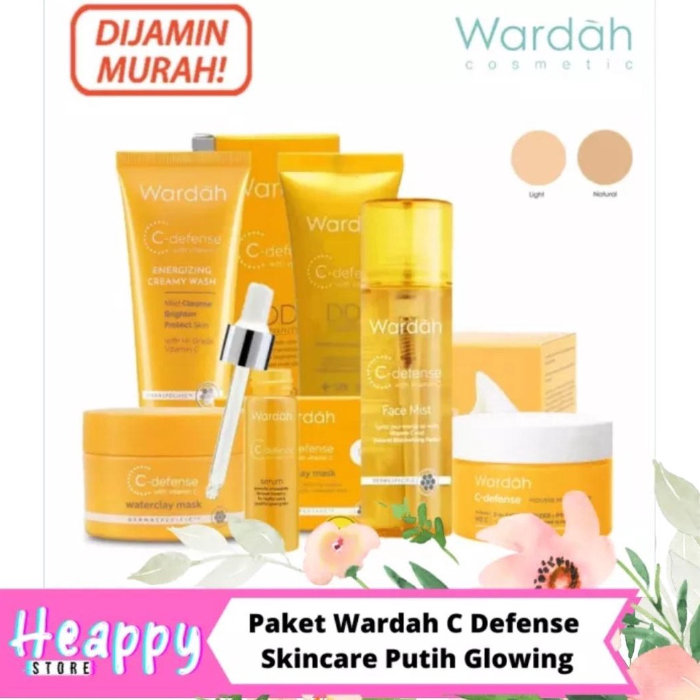 Grosir Pembelian Paket Wardah C Defense Skincare Putih Glowing Cerah Lengkap 6 in 1 3 pcs 5 pcs 6 pc