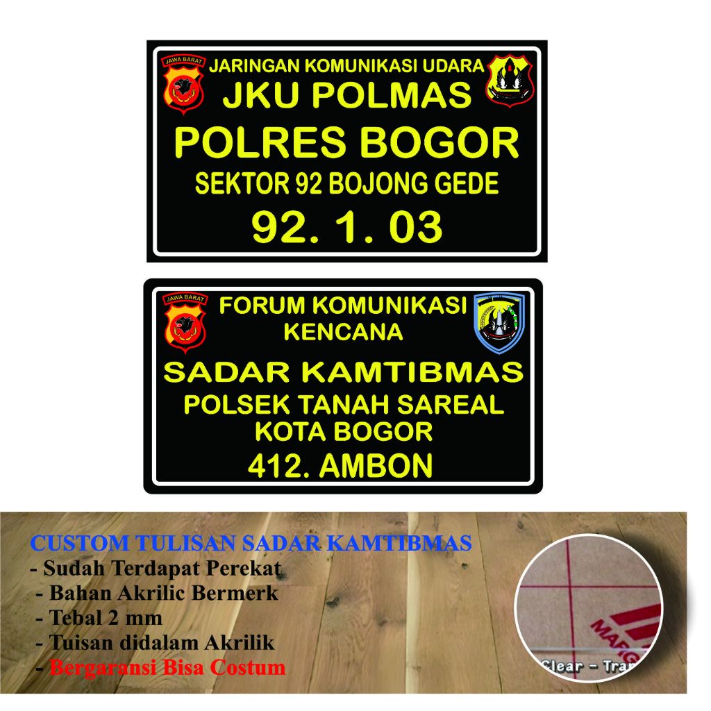 

SIGN AKRILIK KOPDAR JKU POLMAS FORUM KOMUNIKASI SADAR KAMTIBMAS ACRYLIC