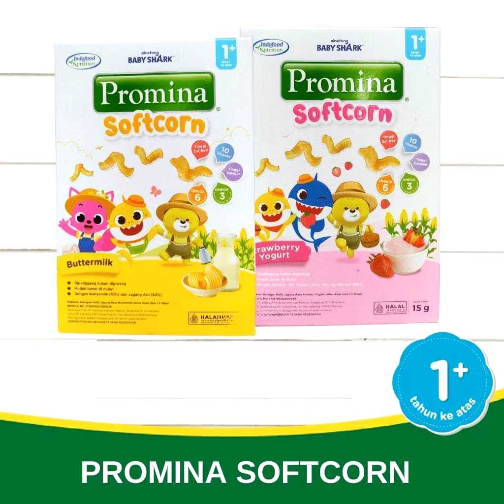 PROMINA Softcorn Butter Milk / Strawberry Yogurt 15g - Snack Bayi 1+ tahun Keatas