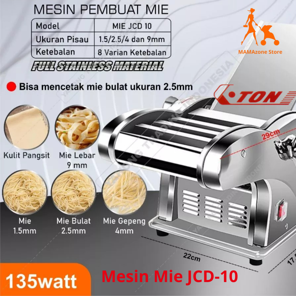 Mesin Mie Listrik Eton JCD-8, JCD-10, dan FreshWorld TVS150-4, Mesin Mie, Adonan, Pasta, Pangsit