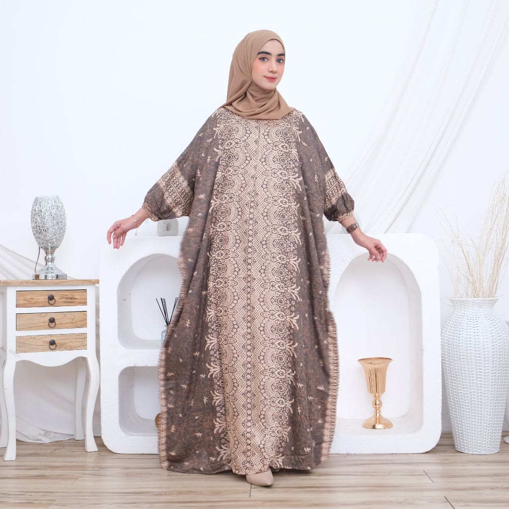 Kaftan Pekalongan Nargis Rayon Premium Super Jumbo LD 170 Adem Nyaman