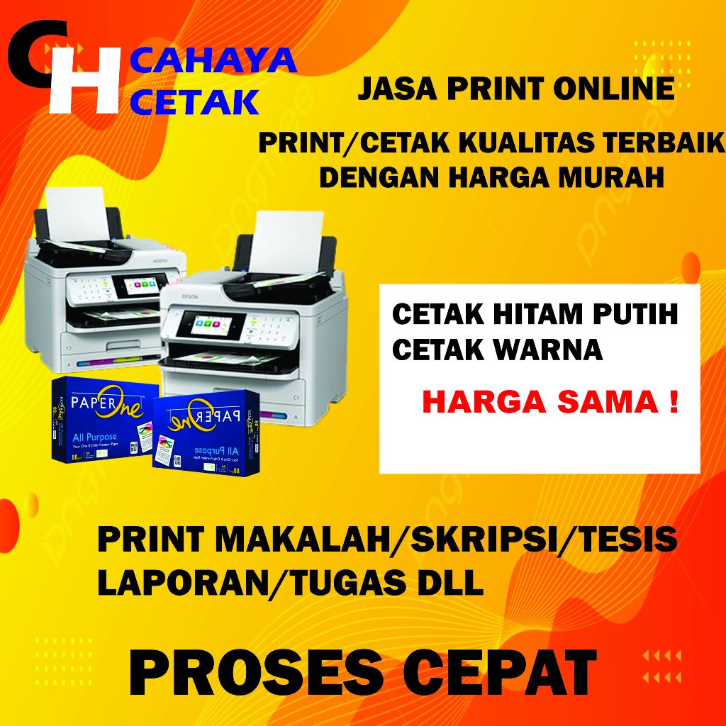 

PRINT / CETAK BUKU CEPAT A4 80 GSM TERMURAH, CETAK DOKUMEN MAKALAH, PROPOSAL, SKRIPSI, TESIS, JURNAL, DLL