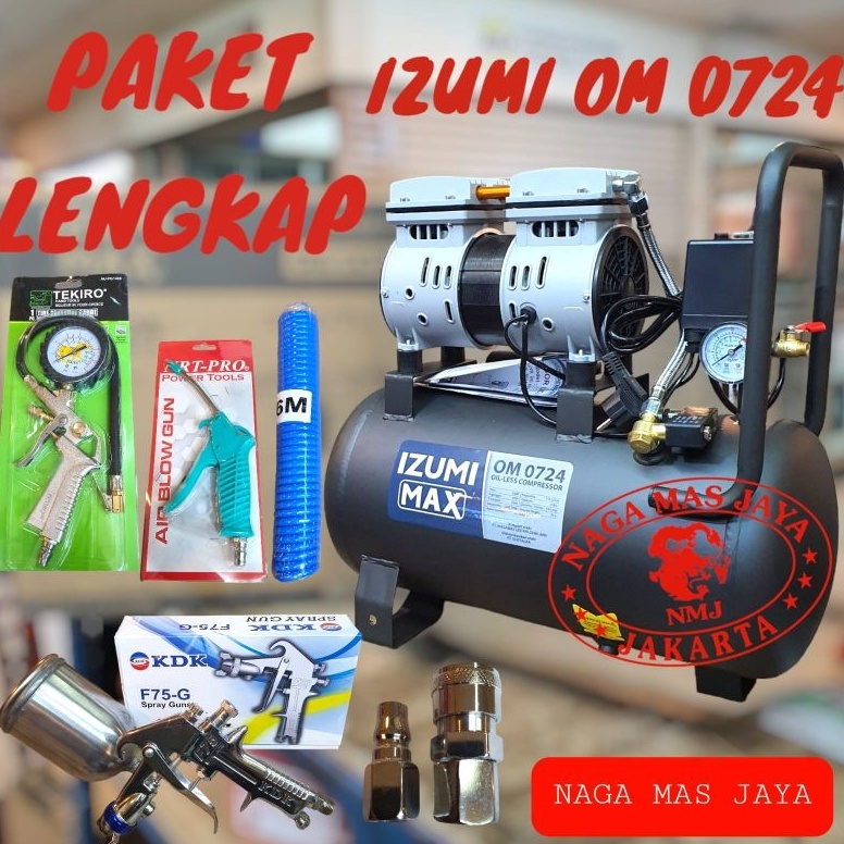 SALEE MESIN KOMPRESOR ANGIN OILLESS IZUMI MAX OM 724  AIR MPRESOR OIL LESS IZUMI MAX OM724  IZUMI MA