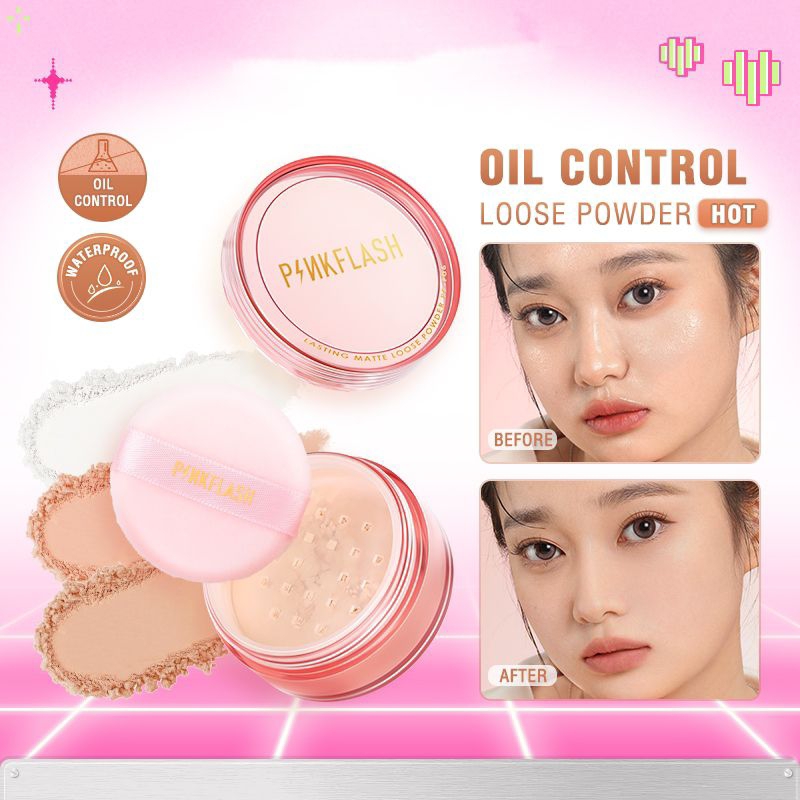 Pinkflash Oil Control Loose Powder Bedak Matte | Loose Setting Powder
