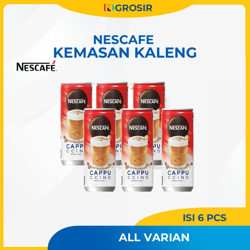 

Nescafe Kaleng 220gr Ice Black/Latte/Cappucino/Caramel Macchiato/Bis Koffee/Original/Mocha isi 3 dan 6pcs