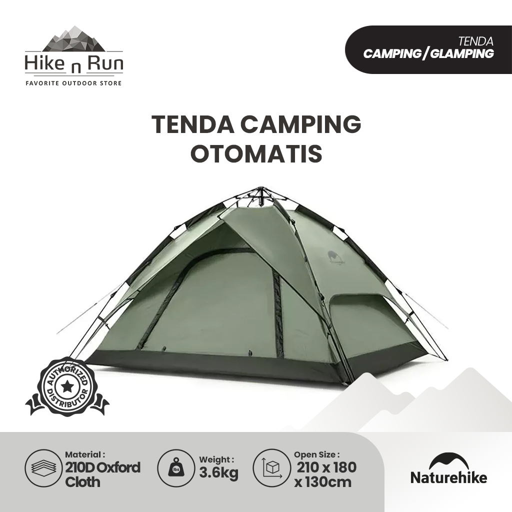 Naturehike NH21ZP008 4P Tenda Camping Otomatis 4 Orang