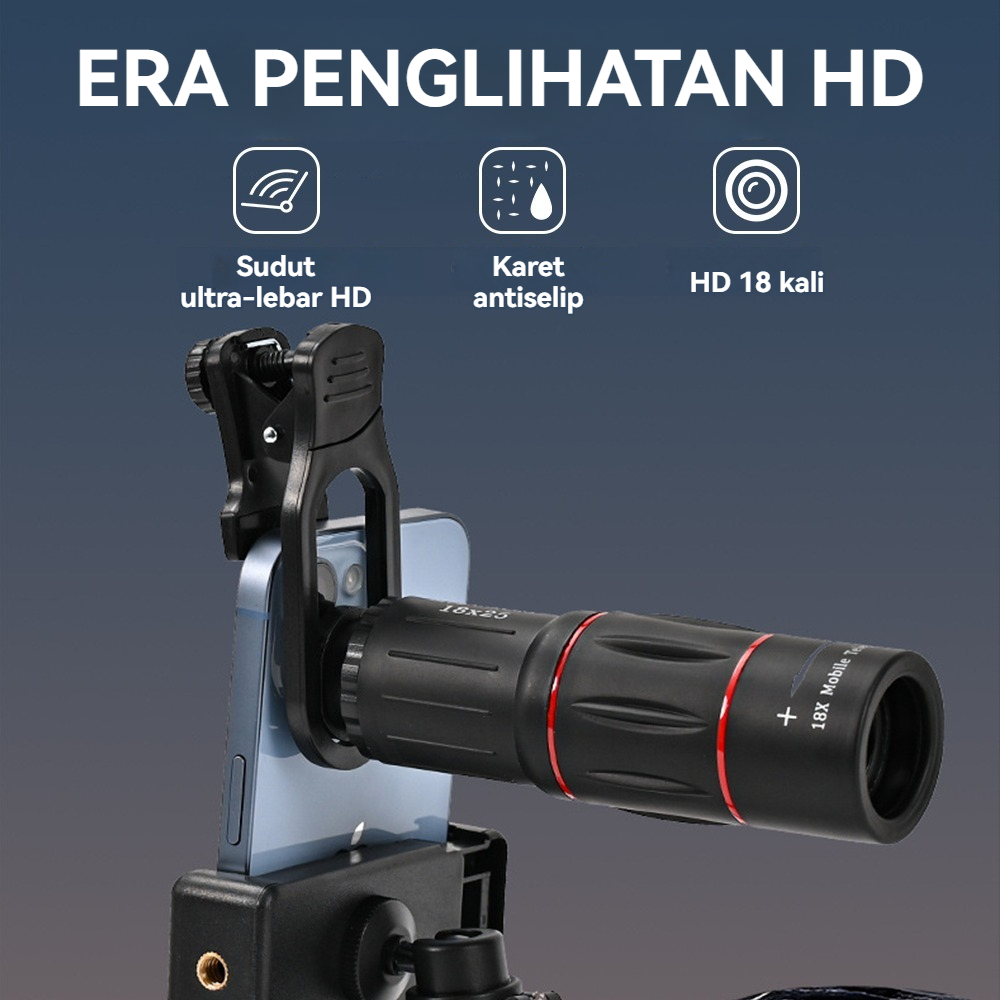 Lensa Hp Tele Zoom Apexel 25x18 Lensa Kamera Lensa Tripod 18x Tele Zooma