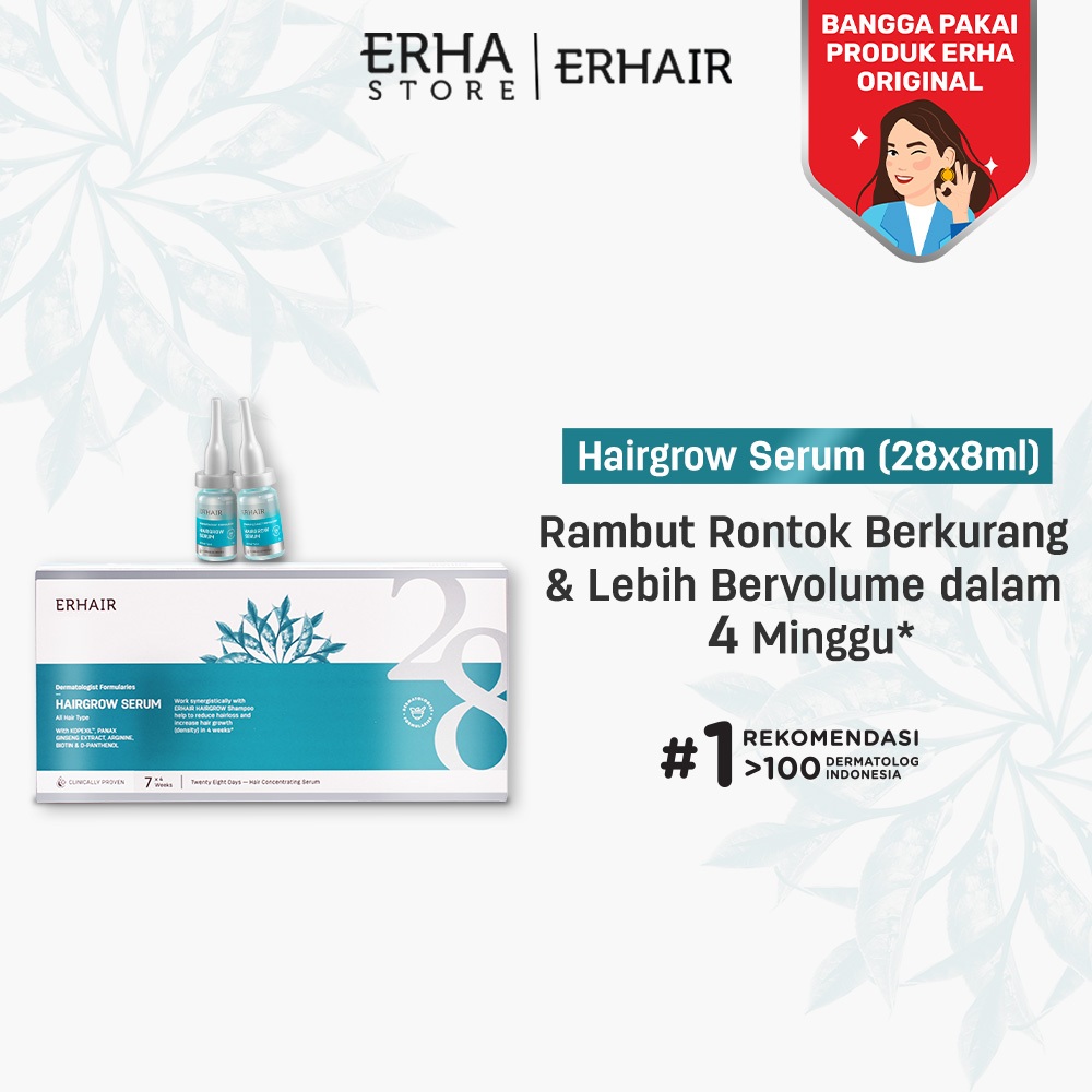 ERHAIR Hairgrow Serum 28x8ml - Serum Penumbuh Rambut & Mencegah Rambut Rontok