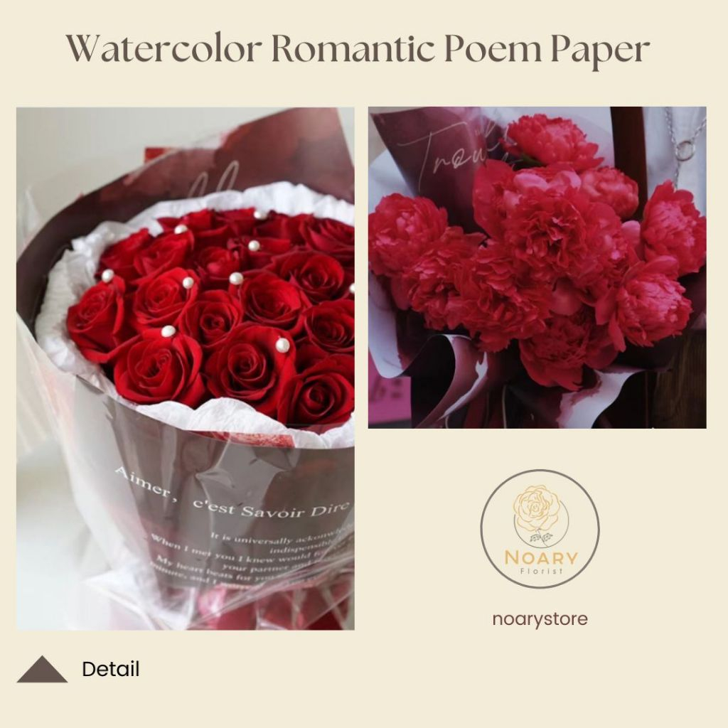 

WATERCOLOR ROMANTIC POEM PAPER / Kertas Buket