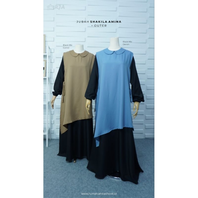 GAMIS AMINA + OUTER LEPAS PASANG
